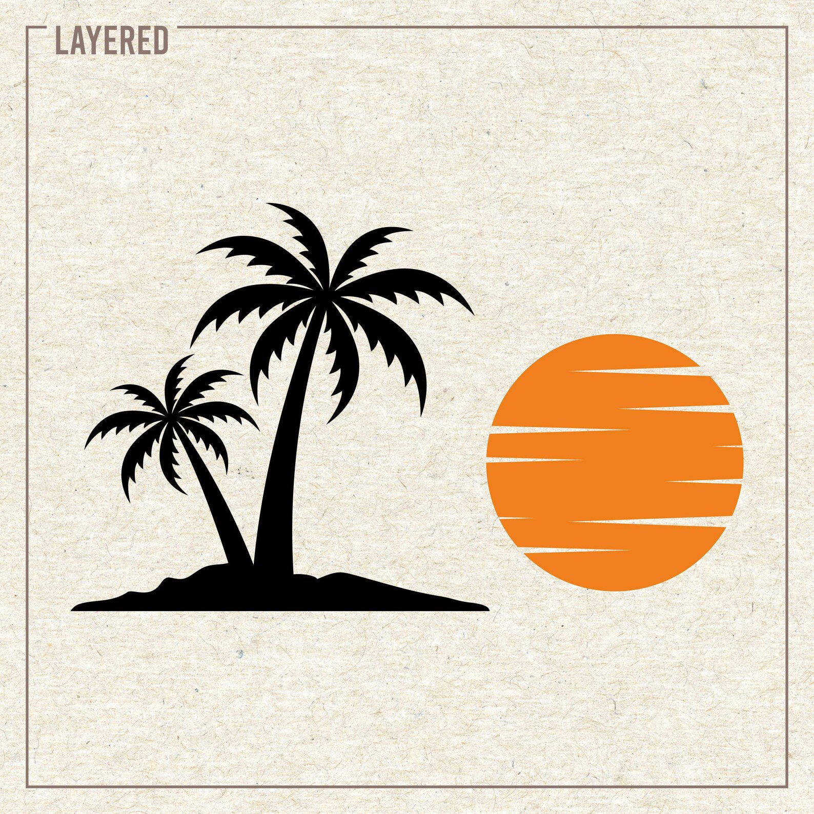 Palm Tree With Sunset Background Svg Png, Clipart, Cricut Silhouette ...