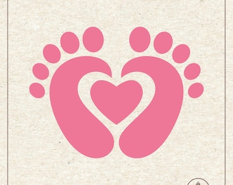 Baby Footprint Svg Png, Newborn Clipart, Cricut Silhouette Plotter Cut File