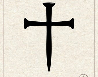Nail Cross Svg Png, Christian Clipart, Cricut Silhouette Plotter Cut File