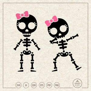 Funny Skeleton Girl Svg Png, Halloween Clipart, Cricut Silhouette Cut File