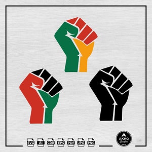 Raised Fist Svg Png, Punch Svg, Protest Icon Svg, Black Lives Matter Svg, BLM Svg, Labor Day Svg, Svg Cut File for Cricut and Silhouette