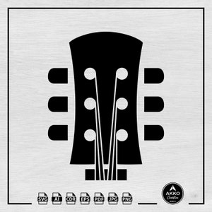 Guitar Headstock Svg Png, Rocker Svg, Rock and Roll Svg, Instrument Svg, Guitar Svg, Guitar Head Svg, Svg Cut File for Cricut and Silhouette