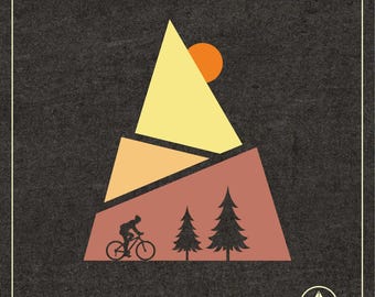 Mountain Bicycle SVG, PNG: Bike Shirt, MTB Cycle, Camping Theme, Cricut Silhouette Cut File