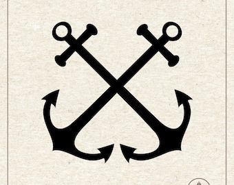 Cross Anchor Svg Png, Maritime Clipart, Icon, Cricut Silhouette Plotter Cut File
