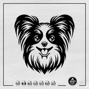 Papillon Dog Svg Png, Papillon Smiling Dog Svg, Papillon Dog Mom Svg, Dog Shirt, Dog Lover, Svg Cut File for Cricut and Silhouette