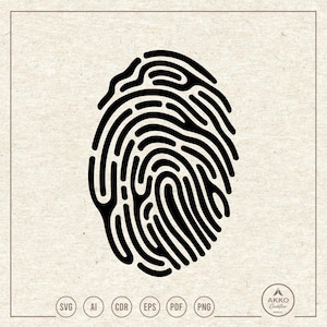 Fingerprint Svg Png, True Crime Svg, Dactylogram Svg, Thumbprint Svg, Fingermark Svg, Icon, Clipart, Svg Cut File Cricut and Silhouette