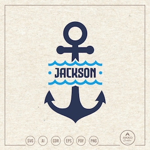Anchor Split Name Frame Svg Png, Clipart, Cricut Silhouette Plotter Cut File
