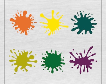 Paint Splatter Svg Png, Color Splash Svg, Milk Splash Svg, Ink Splatter Svg, Paint Streak Blob, Clipart, Svg Cut File for Cricut Silhouette