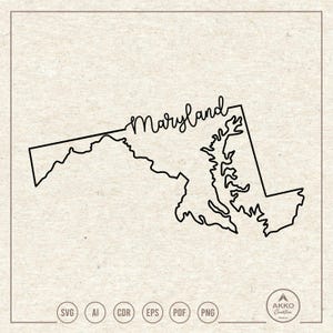 Maryland Plotterdatei, Maryland geschnitten Datei Cricut und Silhouette