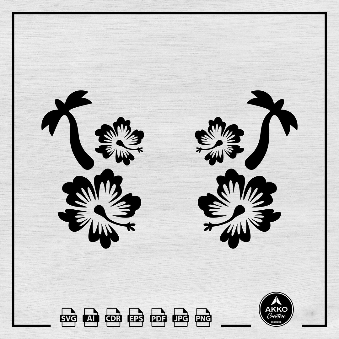 Hibiscus Flower Svg Png, Hawaiian Flowers Svg, Tropical Flower Svg ...