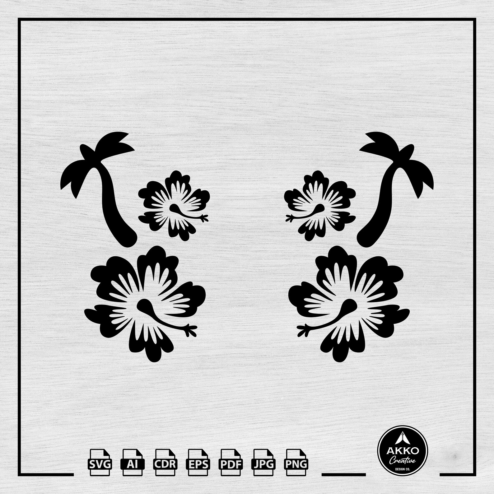 Hibiscus Flower Svg Png, Hawaiian Flowers Svg, Tropical Flower Svg ...