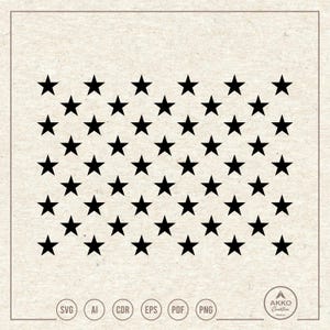 50 Stars American Flag Union Svg Png, Clipart, Cricut Silhouette Plotter Cut File