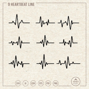 Heartbeat Svg Png, Heart Beat Line, Clipart, Cricut Silhouette Plotter Cut File
