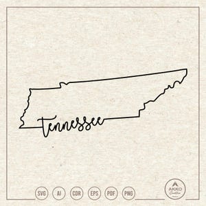 Tennessee State Outline Map Svg Png, Clipart, Cricut Silhouette Plotter Cut File