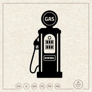 Gas Pump Svg Png, Petrol Station Clipart, Cricut Silhouette Plotter Cut File