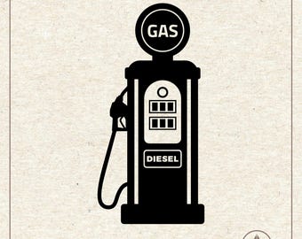 Gas Pump Svg Png, Petrol Station Clipart, Cricut Silhouette Plotter Cut File
