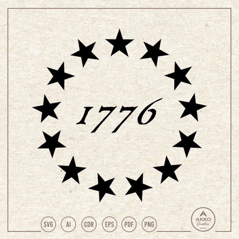 Bandera de Betsy Ross SVG PNG, 1776 imágenes prediseñadas, archivo de corte para trazador de silueta Cricut imagen 1