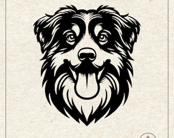Miniature American Shepherd Dog Svg Png, Clipart, Cricut Silhouette Plotter Cut File