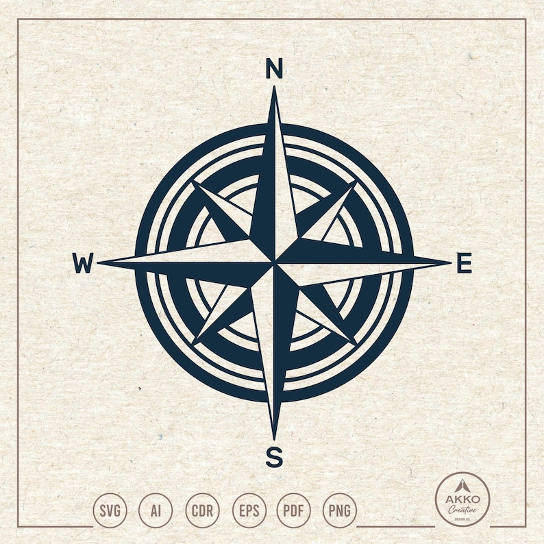 Compass Star Svg Png, Nautical Clipart, Icon, Cricut Silhouette Plotter ...