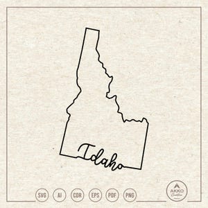 Idaho Svg Png, Idaho State Svg, Idaho Map Svg, Idaho Shirt Svg, Idaho Hand Lettering, Clipart, Svg Cut File for Cricut and Silhouette