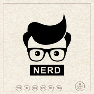 Nerd Svg Png, Smart Boy Shirt, Nerdy Clipart, Cricut Silhouette Plotter Cut File