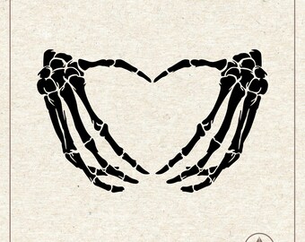 Skeleton Hands Heart Svg Png, Clipart, Cricut Silhouette Plotter Cut File