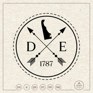 Delaware Svg Png, Delaware 1787 Svg, Delaware State Svg, Delaware Map Svg, Delaware Shirt, Estd Year, Clipart, Cut File Cricut Silhouette