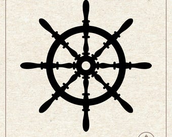 Ship Steering Wheel Svg Png, Nautical Clipart, Plotter Cut File Cricut Silhouette