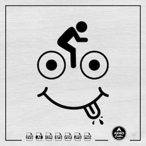 Cute Bicycle Rider Svg Png, Bike Svg, Cycle Svg, Bicycle Svg, Funny Biker Face Svg, Bicycle Shirt Svg, Svg Cut File for Cricut & Silhouette