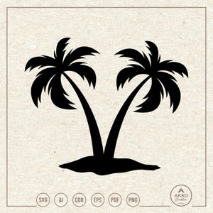Palm Tree Svg Png, Coconut Clipart, Cricut Silhouette Plotter Cut File