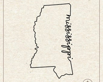 Mississippi State Outline Map Svg Png, Clipart, Cricut Silhouette Plotter Cut File