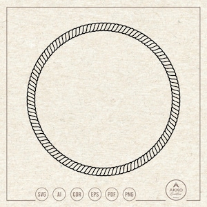Rope Round Circle Frame Svg Png, Nautical Clipart, Cricut Silhouette Cut File