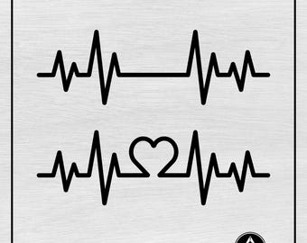 Heartbeat Svg Png, Heart Rate Svg, Heart Beat Line Svg, Heartbeat Valentine&#39;s Svg, Cardiography Svg, Svg Cut File for Cricut and Silhouette