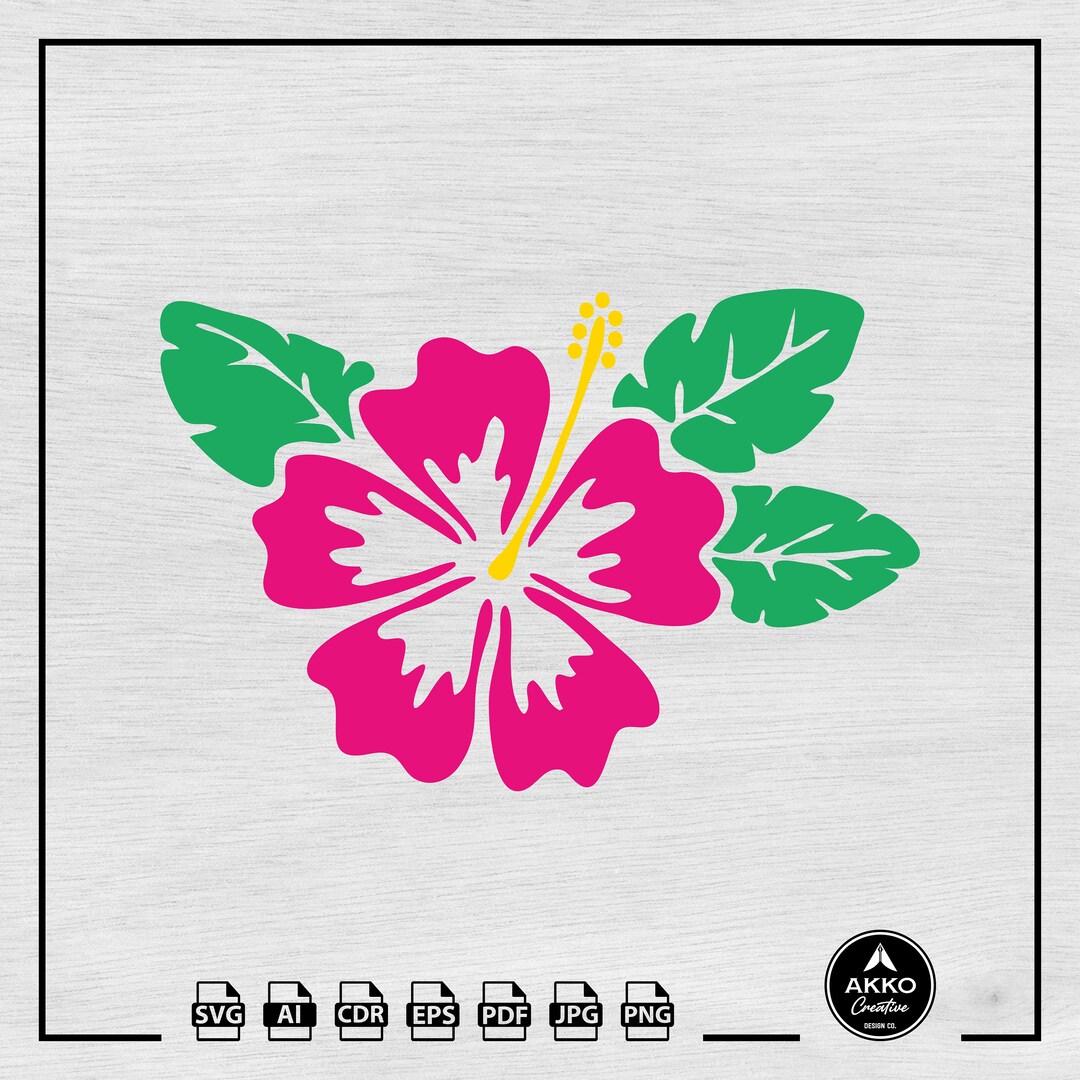 Hibiscus Flower Svg Png, Hawaiian Flowers Svg, Tropical Flower Svg ...