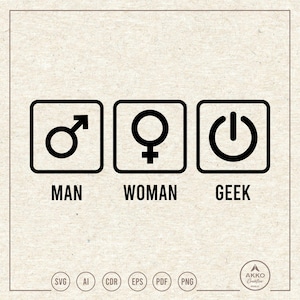 Mann Frau Geek SVG Png, lustiges Tech Shirt, Clipart, Cricut Silhouette Plotterschnitt