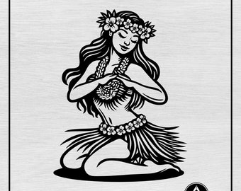 Hula Girl Svg Png, Hawaiian Girl Svg, Polynesian Dancer Svg, Hula Dancer Girl Svg, Luau Svg, Aloha Svg, Svg Cut File Cricut and Silhouette