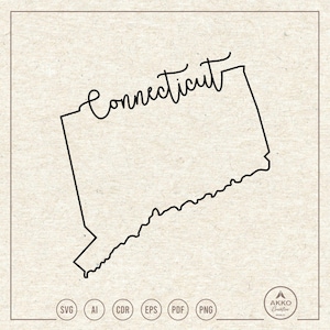 Connecticut Svg Png, Connecticut State Svg, Connecticut Map Svg, Connecticut Shirt Svg, Clipart, Svg Cut File for Cricut and Silhouette