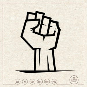 Raised Fist Svg Png, Punch Svg, Clenched Fist Svg, Black Lives Matter Svg, BLM Svg, Labor Day Svg, Clipart, Svg Cut File Cricut Silhouette