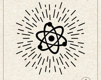 Atom Svg Png, Clipart naukowy, Plik do cięcia Cricut Silhouette Plotter