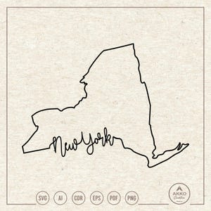 New York Svg Png, New York State Svg, New York Map Svg, New York Shirt, New York Hand Lettering, Clipart, Svg Cut File Cricut and Silhouette