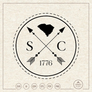 South Carolina Svg Png, South Carolina 1776 Svg, South Carolina State Svg, Established Year, Clipart, Svg Cut File for Cricut and Silhouette