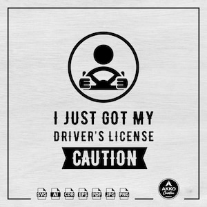 Ik heb net mijn rijbewijs Svg Png, Driver Svg, Driving Svg, Let op student Driver Svg, Svg Cut-bestand voor Cricut en Silhouette
