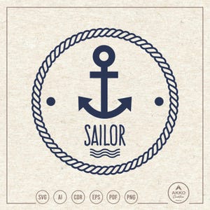 Marinero Svg Png, Diseño de camiseta náutica, Clipart, Archivo de corte para plotter de silueta Cricut