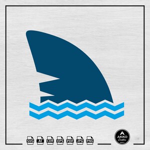 Shark Fin in Sea Wave Svg Png, Clipart, Cricut Silhouette Cut File