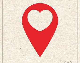 Heart Map Pin Svg Png, Location Pin Svg, Location Point Svg, Point Marker for Map, Geographical, Clipart, Svg Cut File for Cricut Silhouette