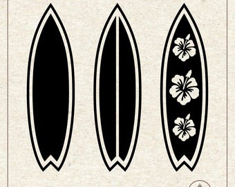 Deska surfingowa SVG PNG, ozdoba kwiatowa surfingu, kliparty surfingowe, plik do cięcia Cricut Silhouette Plotter