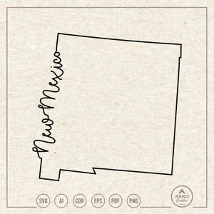 New Mexico State Outline Map Svg Png, Clipart, Cricut Silhouette Plotter Cut File
