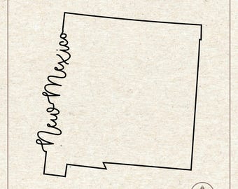 New Mexico State Outline Map Svg Png, Clipart, Cricut Silhouette Plotter Cut File