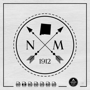 New Mexico Svg Png, New Mexico State Svg, New Mexico kaart Svg, New Mexico oprichting jaar 1912 Svg, Svg-bestand knippen voor Cricut en silhouet