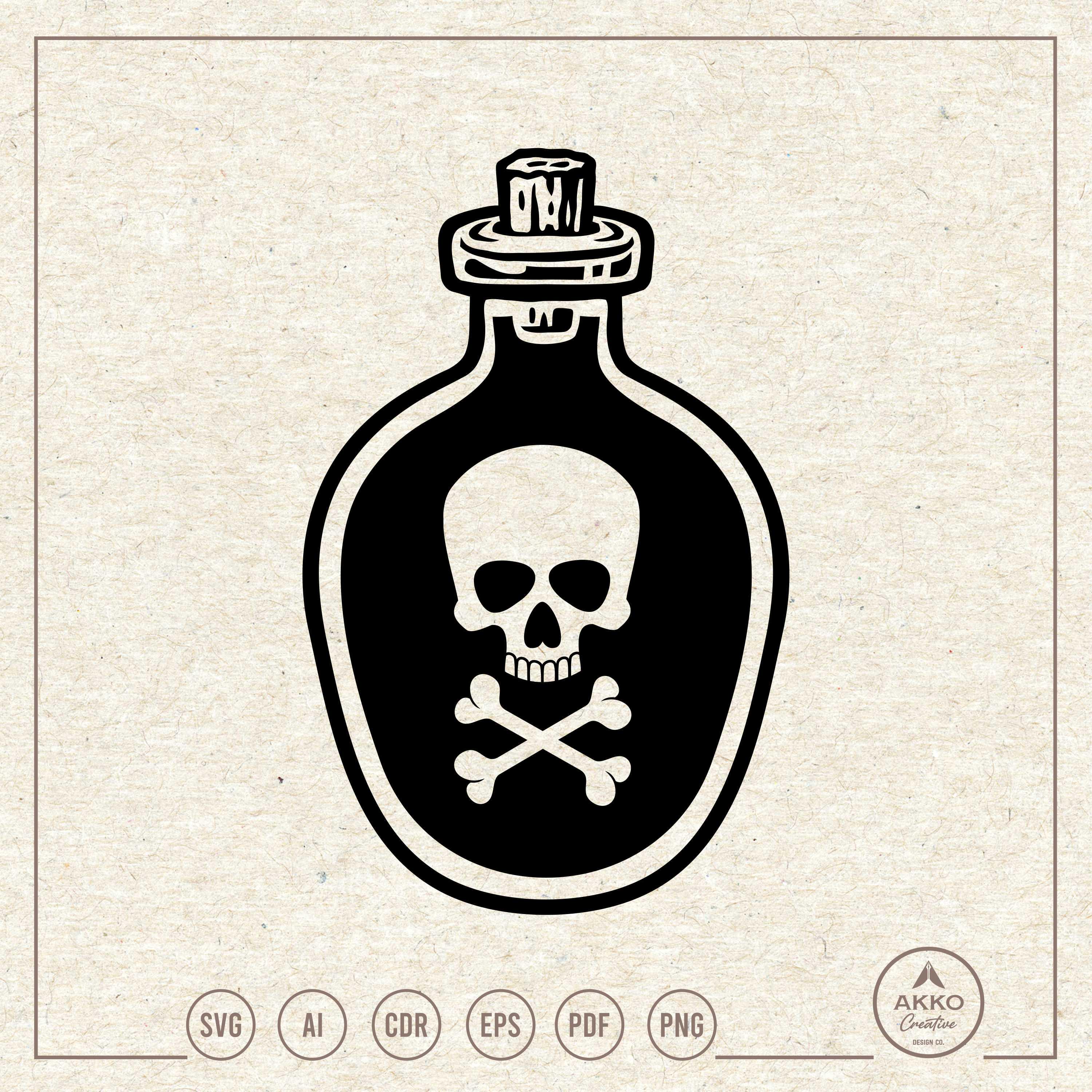 Poison Bottle Label Patch Easy Iron On Sew Goth Steampunk Skull and Cross Bones